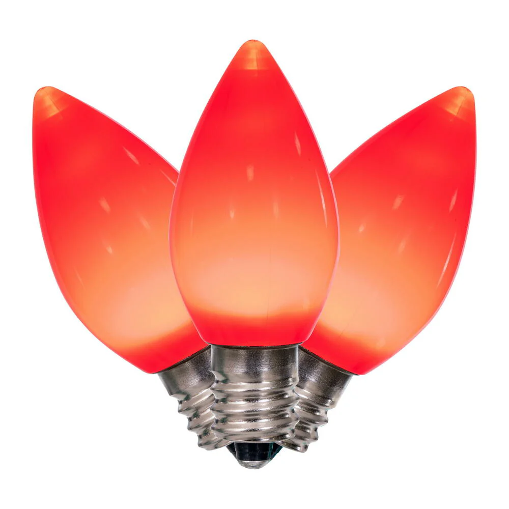 25Pk - Vickerman .6W C7 Ceramic LED Red Light Bulb 120v - Image 2