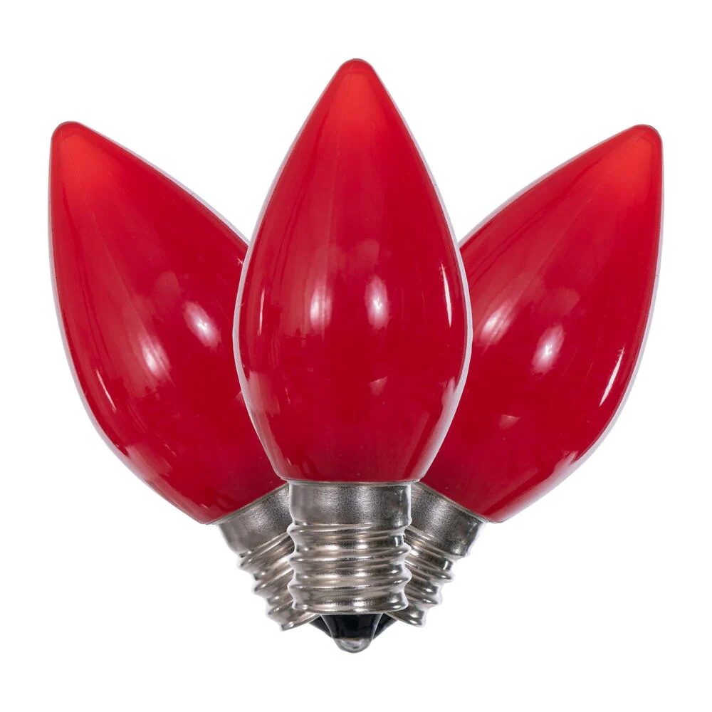 25Pk - Vickerman .6W C7 Ceramic LED Red Light Bulb 120v - Image 4