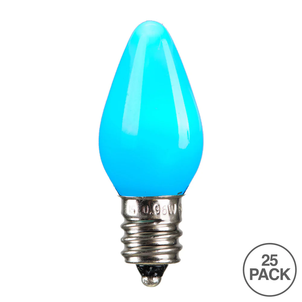 25Pk - Vickerman .6W C7 Ceramic LED Teal 3 diodes Light Bulb 120v - Image 2
