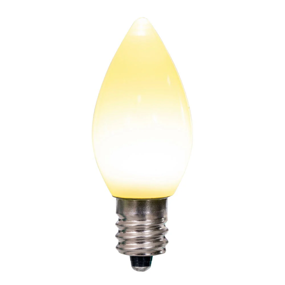 25Pk - Vickerman .6W C7 Ceramic LED Warm White Twinkle Light Bulb 120v