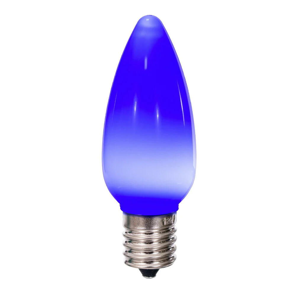 25Pk - Vickerman .8W C9 Ceramic LED Blue Light Bulb 120v