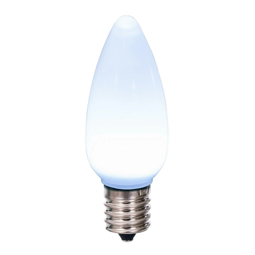 25Pk - Vickerman .8W C9 Ceramic LED Cool White Twinkle Light Bulb 120v