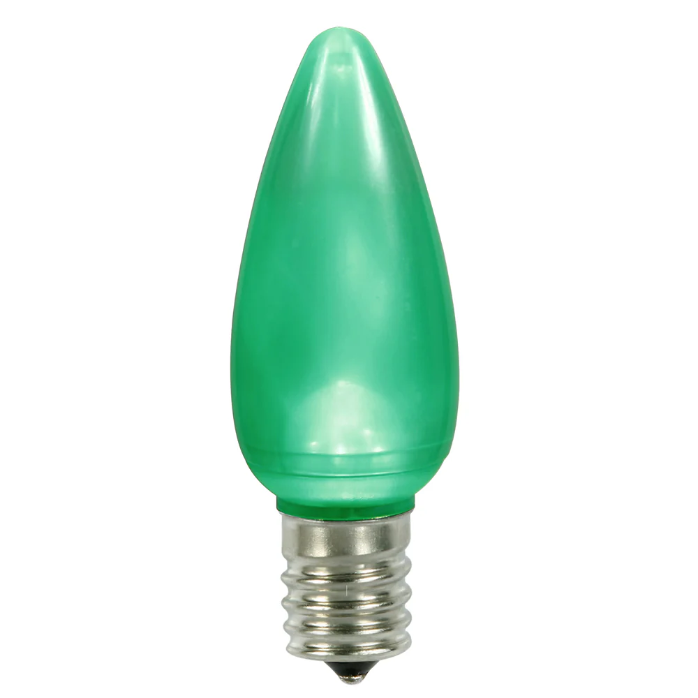 25Pk - Vickerman .8W C9 Ceramic LED Green Twinkle Light Bulb 120v