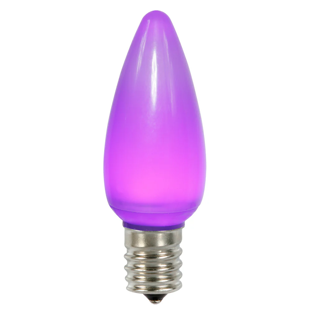 25Pk - Vickerman .8W C9 Ceramic LED Purple Twinkle Light Bulb 120v