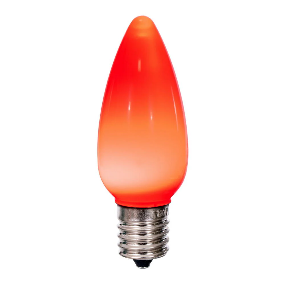25Pk - Vickerman .8W C9 Ceramic LED Red Light Bulb 120v