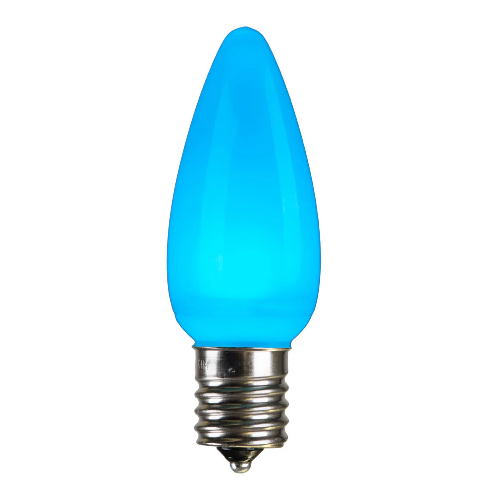 25Pk - Vickerman .8W C9 Ceramic LED Teal Light Bulb 120v