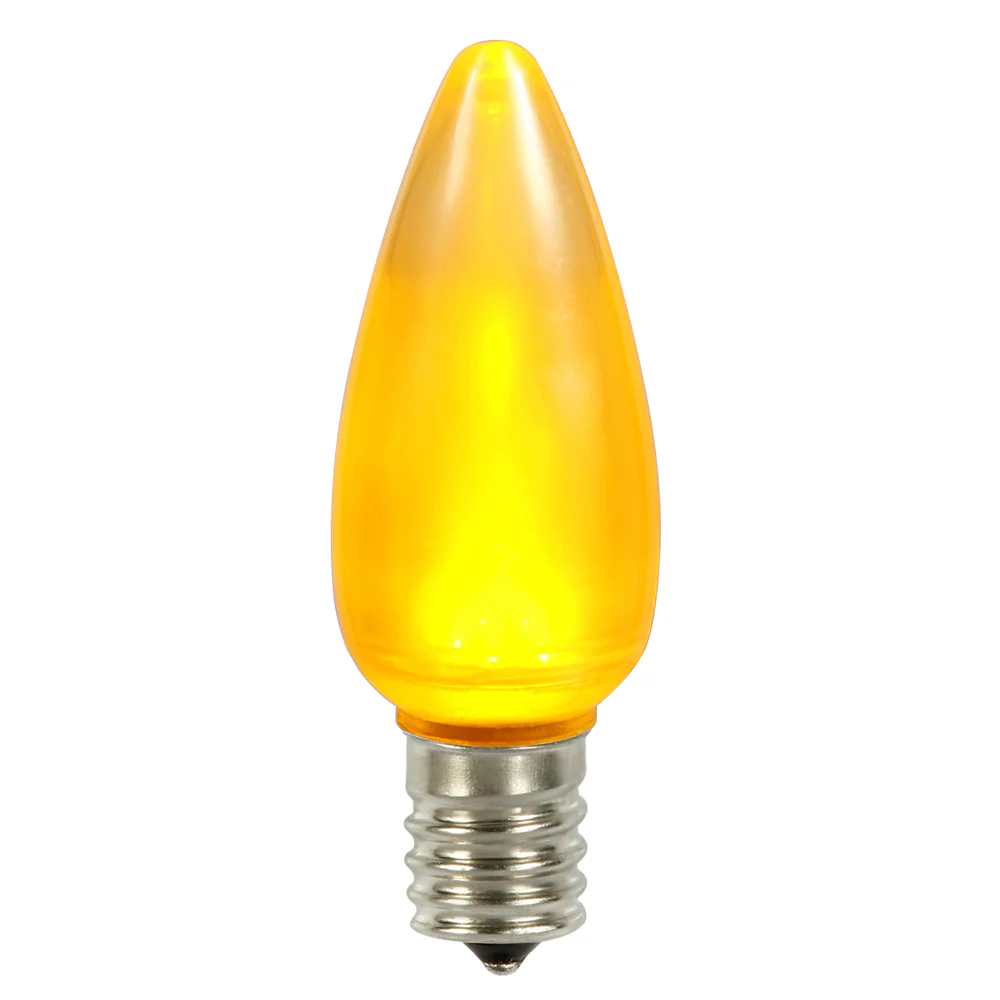25Pk - Vickerman .8W C9 Ceramic LED Yellow Twinkle Light Bulb 120v