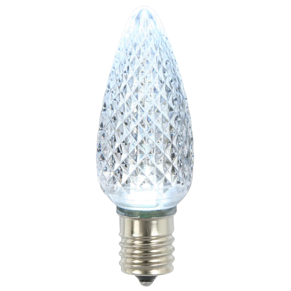 25Pk - Vickerman .8W C9 LED Cool White Faceted Twinkle Replacement Light Bulb