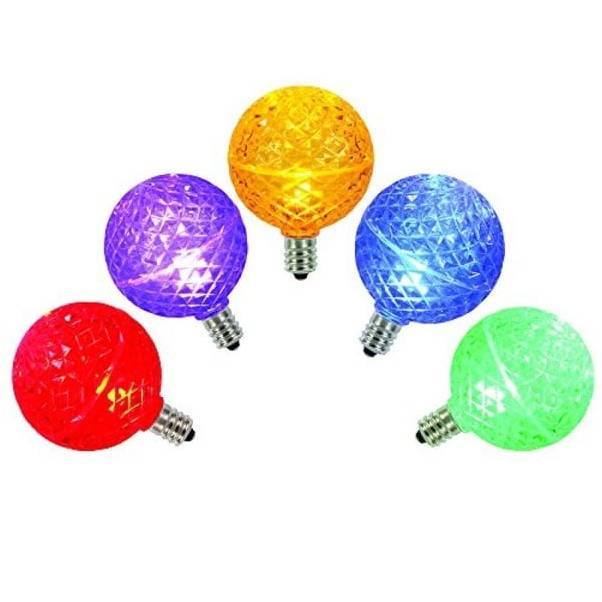 25Pk - Vickerman .8W G50 LED Mutlicolored E17 Replacement Light Bulb 120v