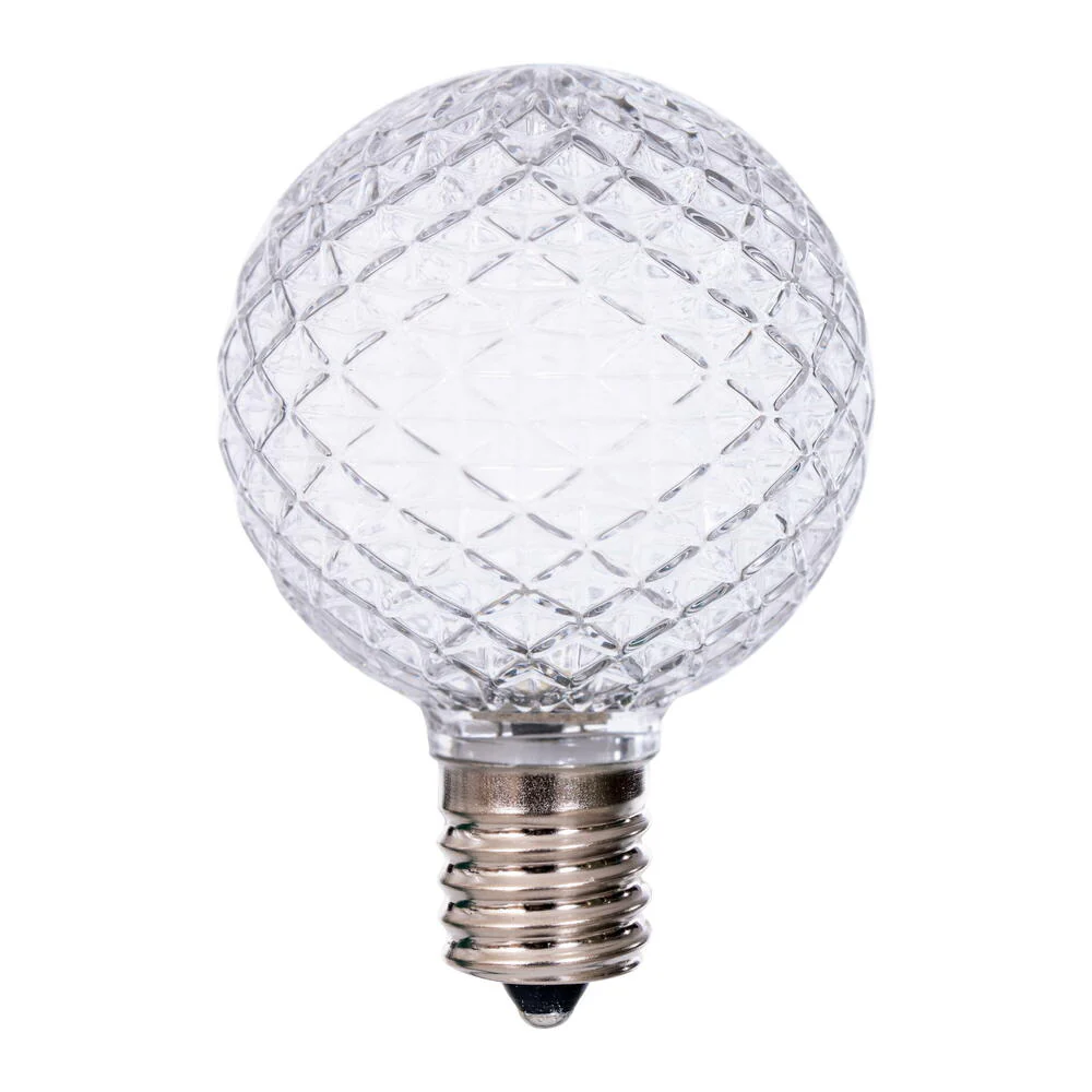 25Pk - Vickerman Cool White Faceted G50 LED Replacement Bulb
