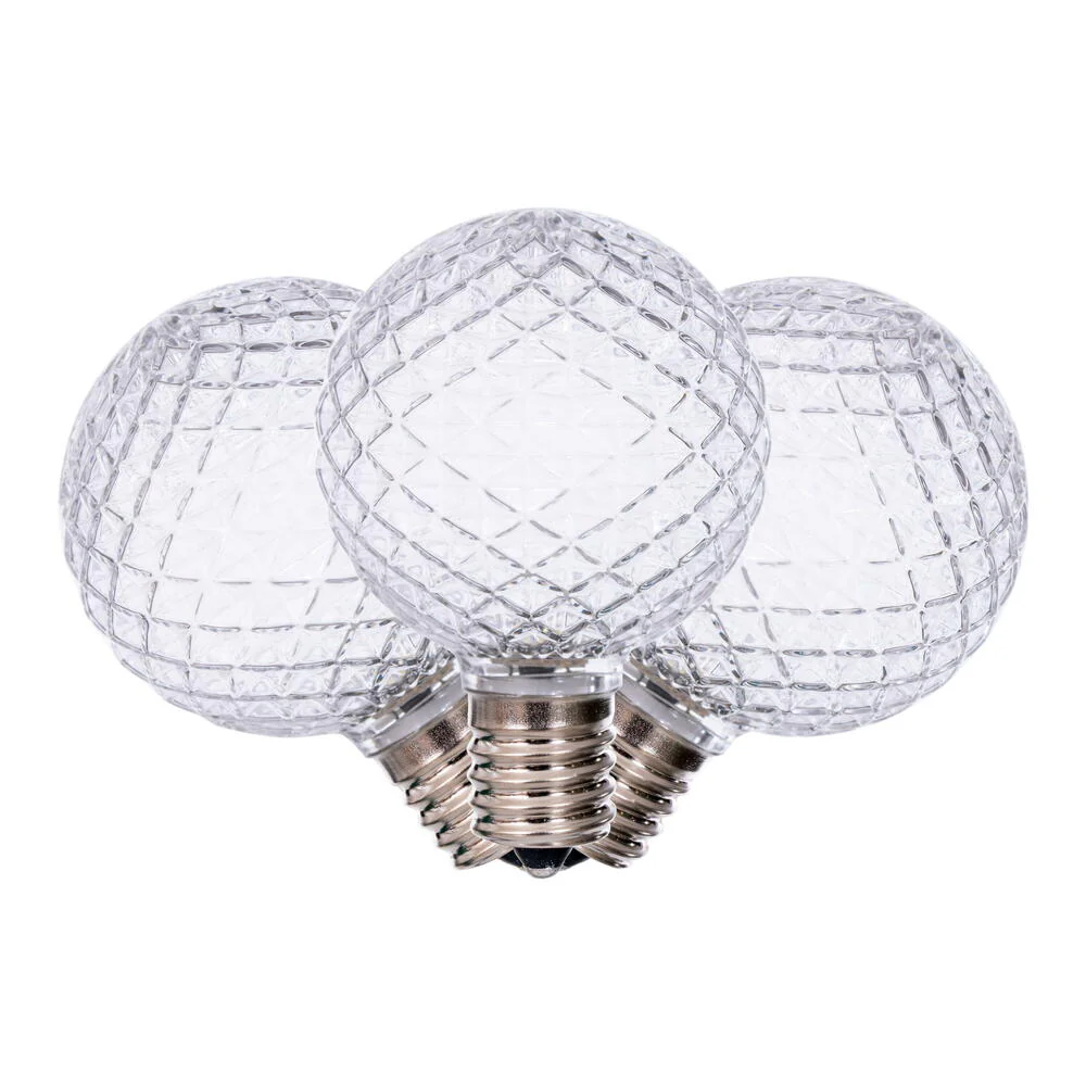 25Pk - Vickerman Cool White Faceted G50 LED Replacement Bulb - Image 2