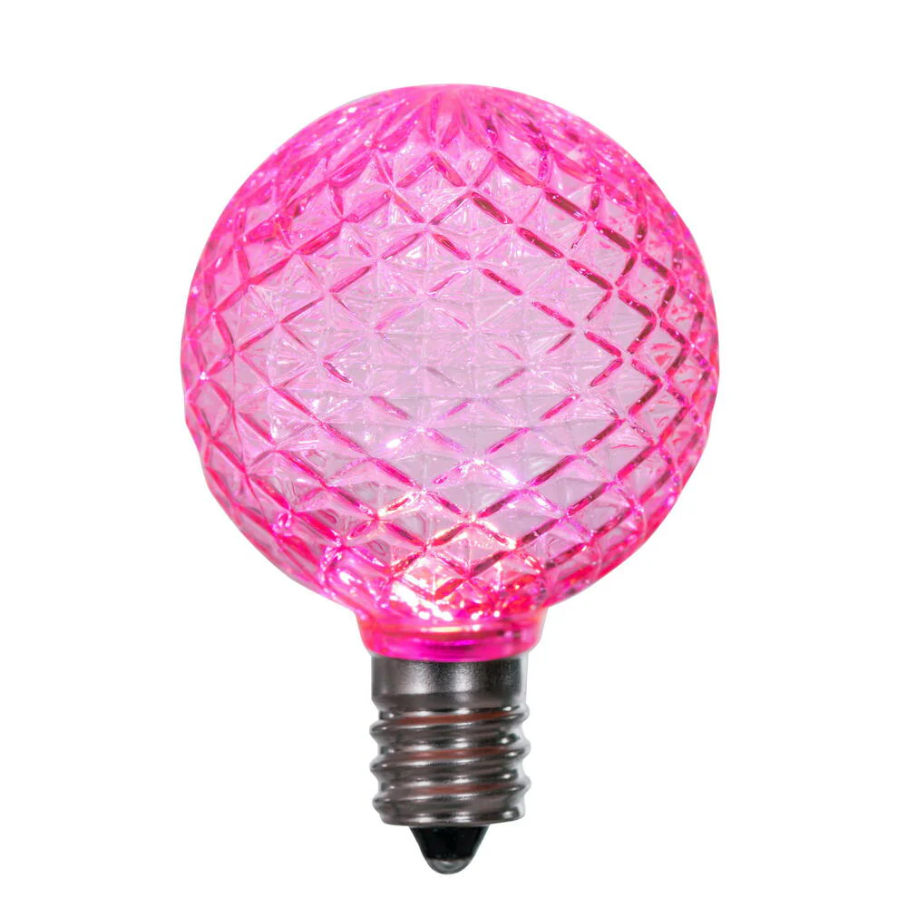 25Pk - Vickerman Pink Faceted G40 LED Replacement Bulb