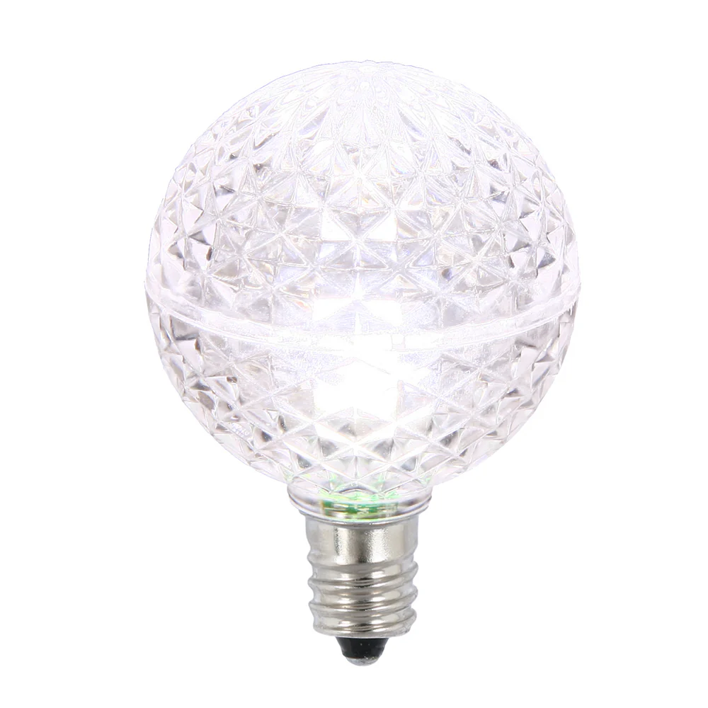 25Pk - Vickerman Pure White Faceted G40 LED Replacement Bulb