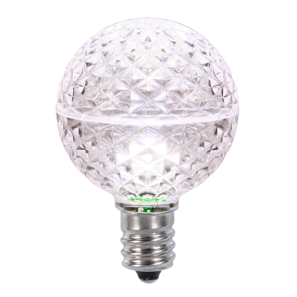 25Pk - Vickerman Pure White Faceted G50 LED Replacement Bulb
