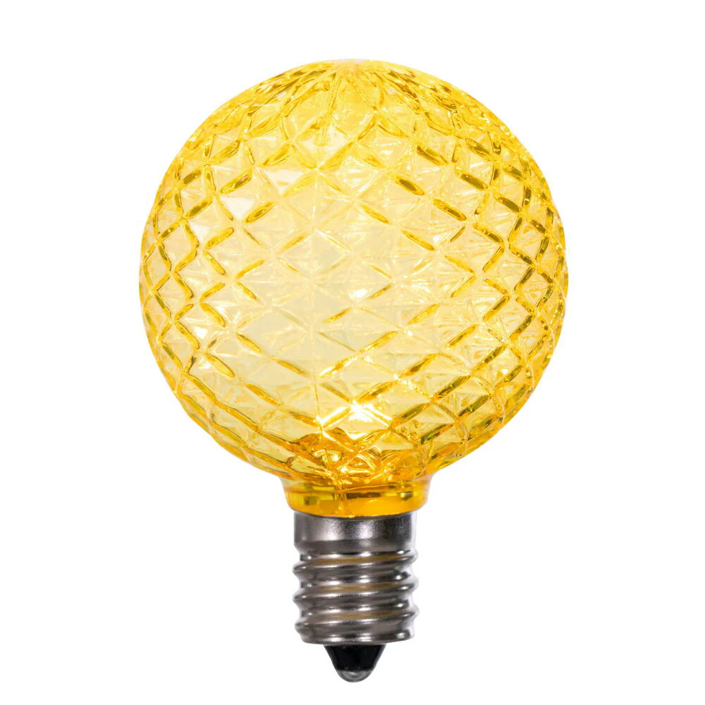 25PK - Vickerman Yellow Faceted G40 LED Replacement Bulb