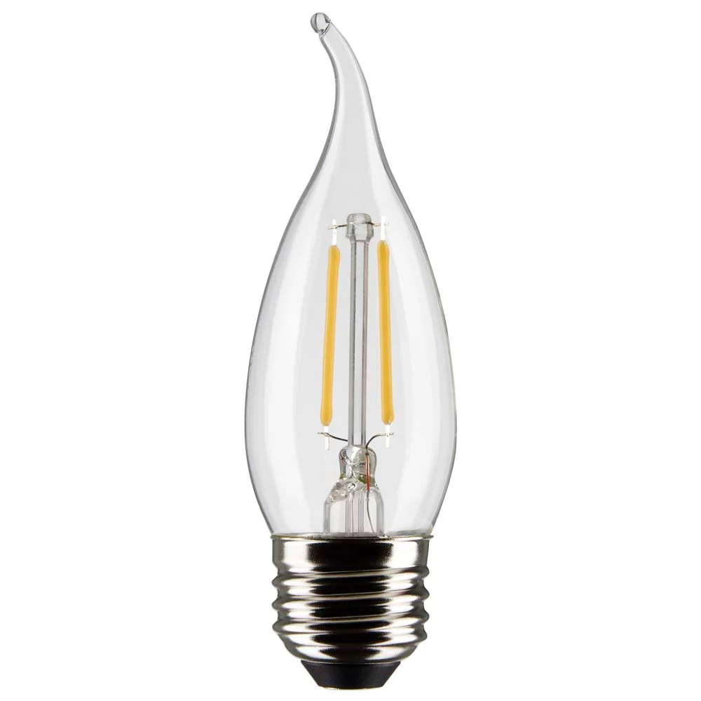 2Pk - 3W CA10 LED Clear Medium Base 2700K 250 Lumens 120v