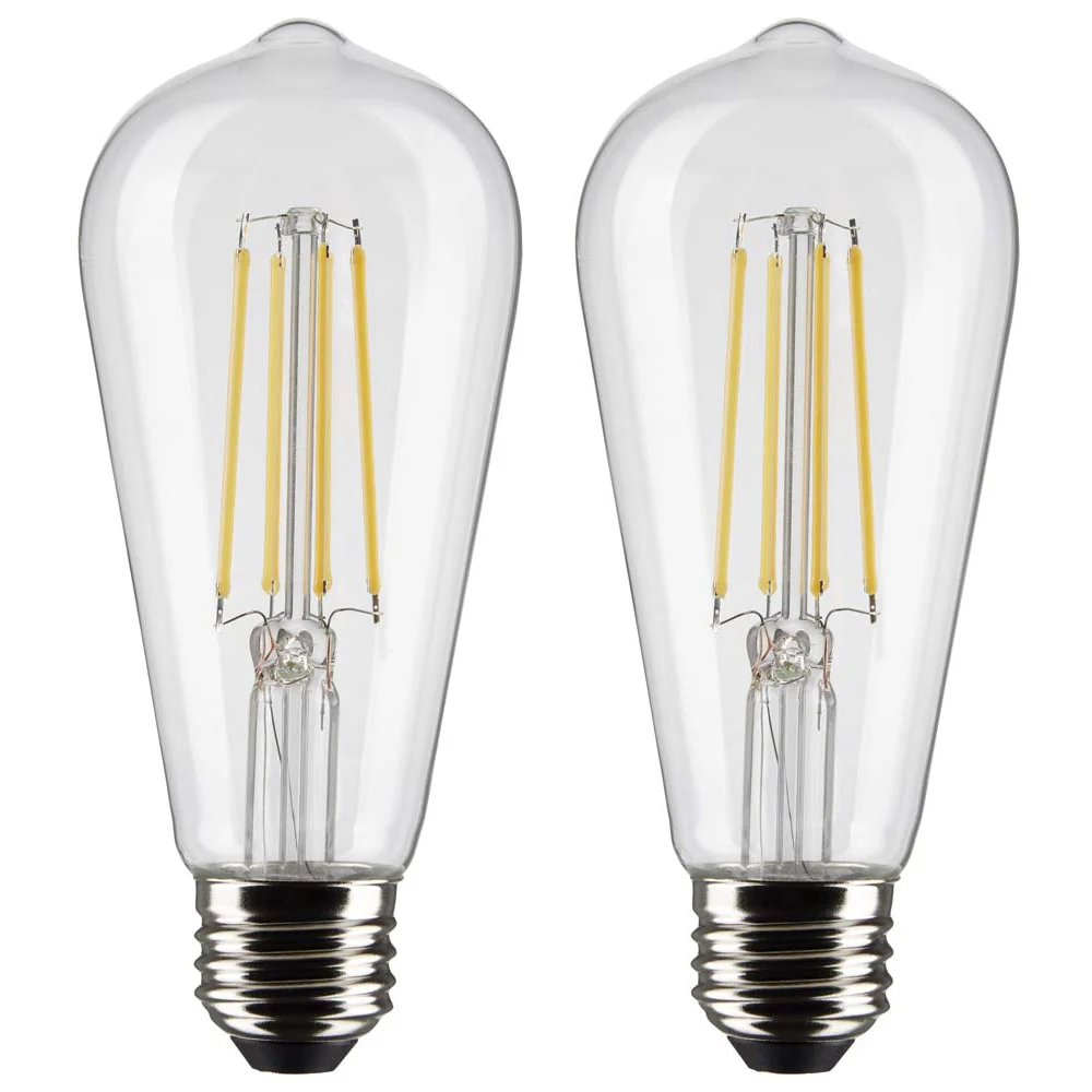 2Pk - 7w ST19 LED 800Lm 90CRI 2700K Soft White Dimmable - 60w equiv