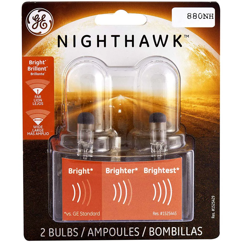 2Pk - GE 880NH/BP2 - 12.8v 27w Nighthawk Halogen Automotive Replacement Fog Light