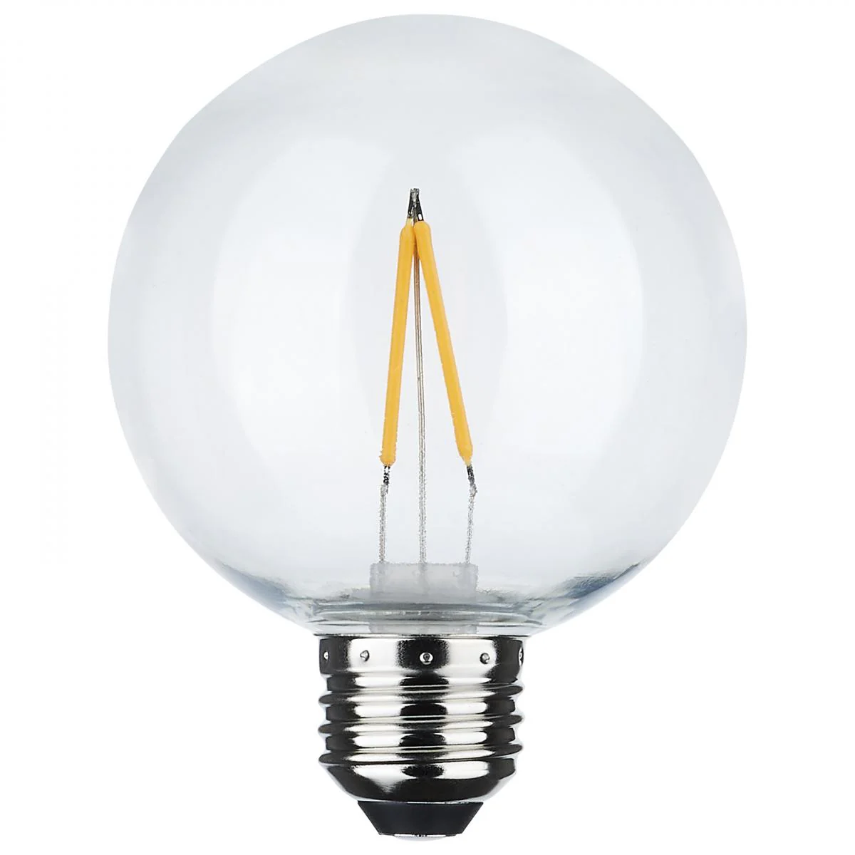 2Pk - Satco 2w G25 LED Replacement String Light E26 Base 2200K 120v Clear Bulb