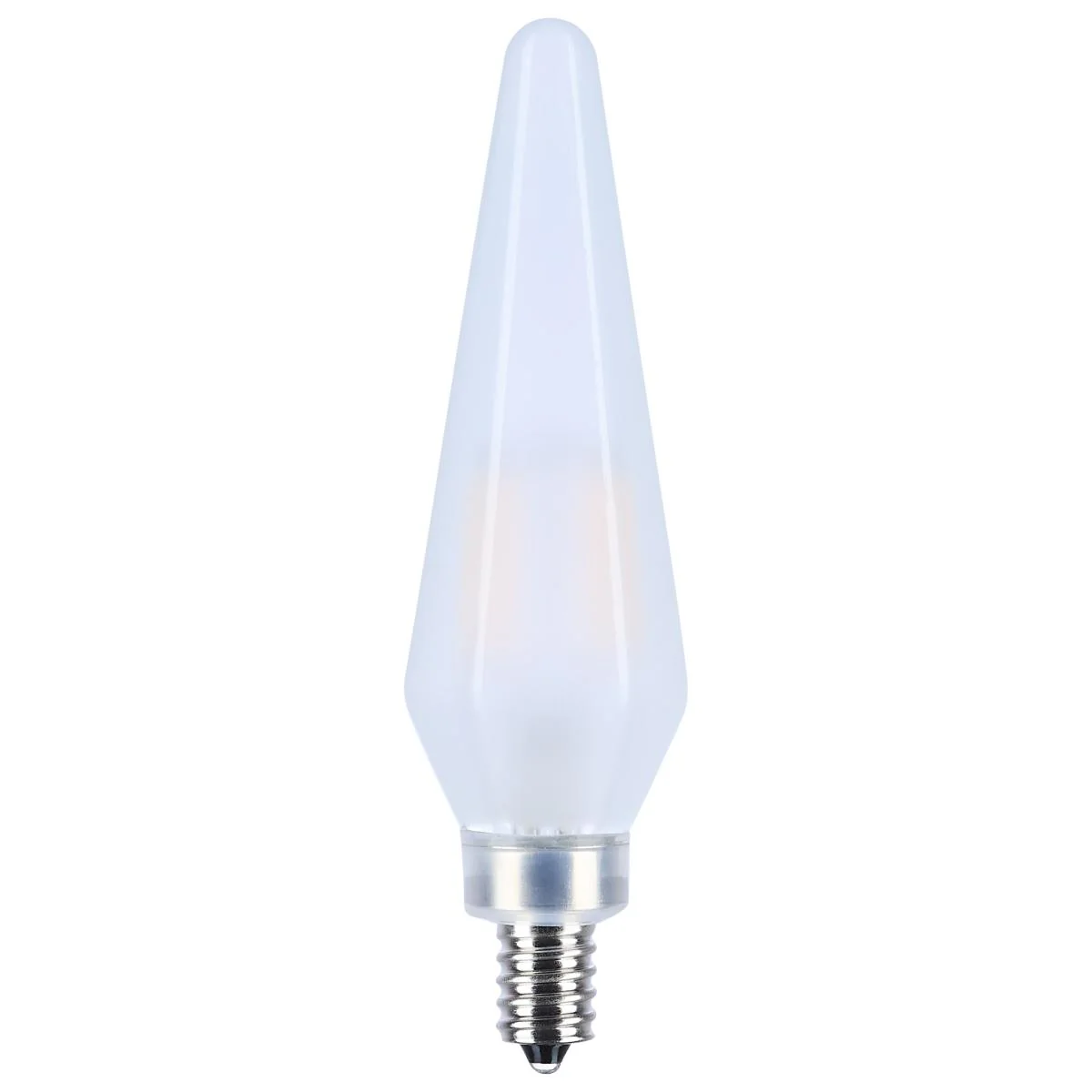 2Pk - Satco 2w Prismatic HX11 LED 2700K CCT E12 Candelabra Base Frosted Finish