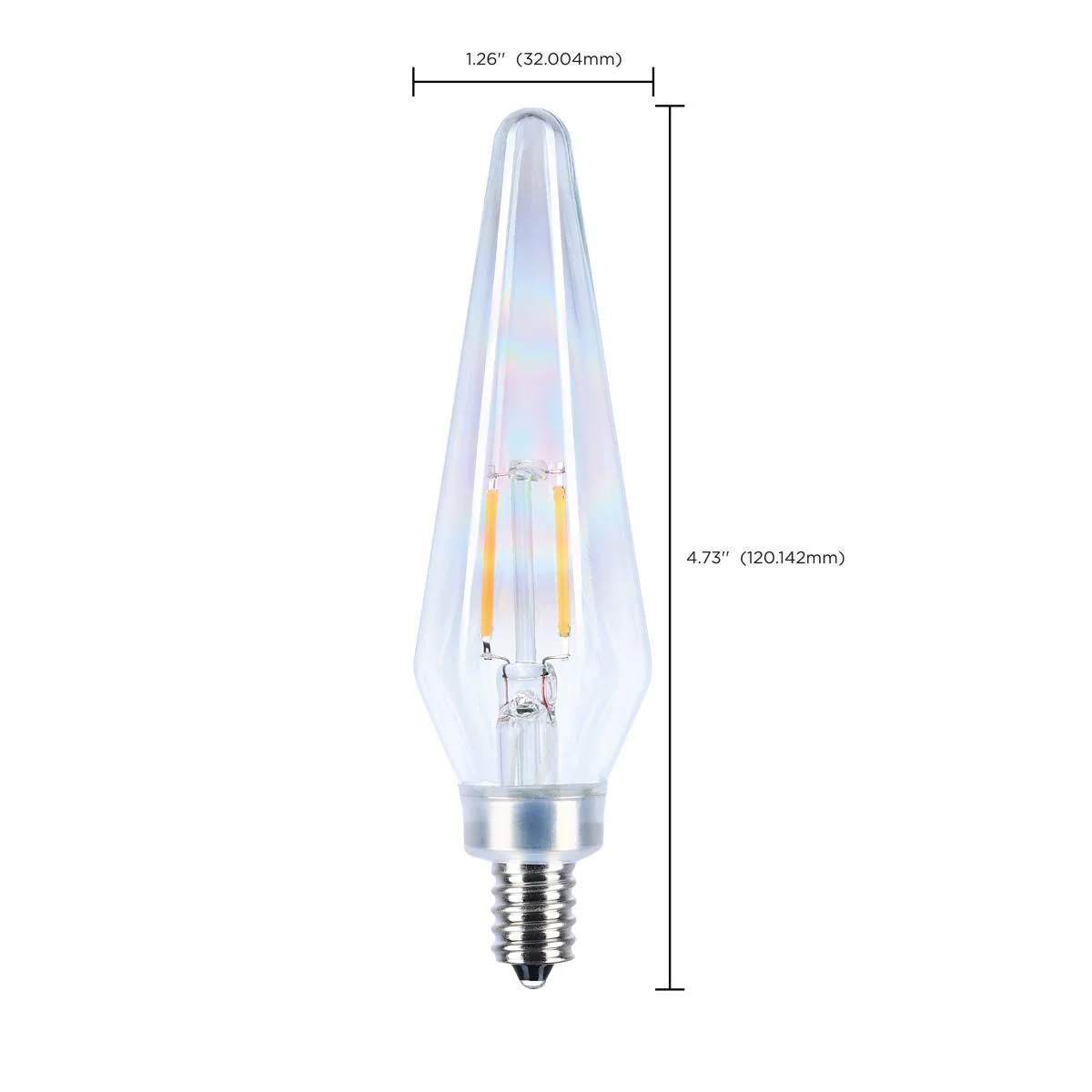 2Pk - Satco 2w Prismatic HX11 LED 2700K CCT E12 Candelabra Base Frosted Finish - Image 5