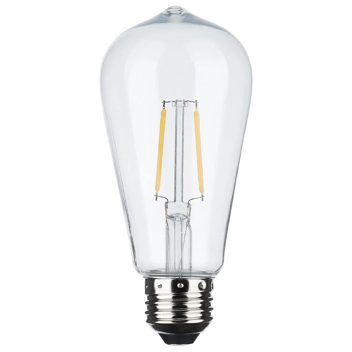 2Pk - Satco 2w ST19 LED Replacement String Light E26 Base 2200K 120v Clear Bulb