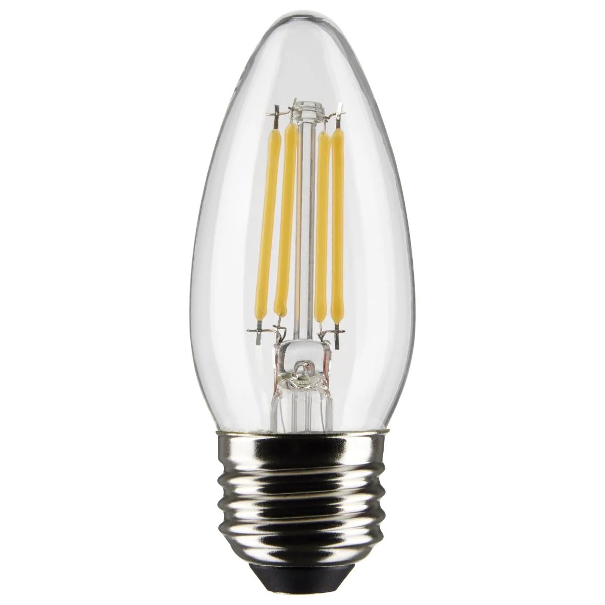 2Pk - Satco 5.5w B11 LED E26 Medium Base 5000K 120v Clear Finish Bulb