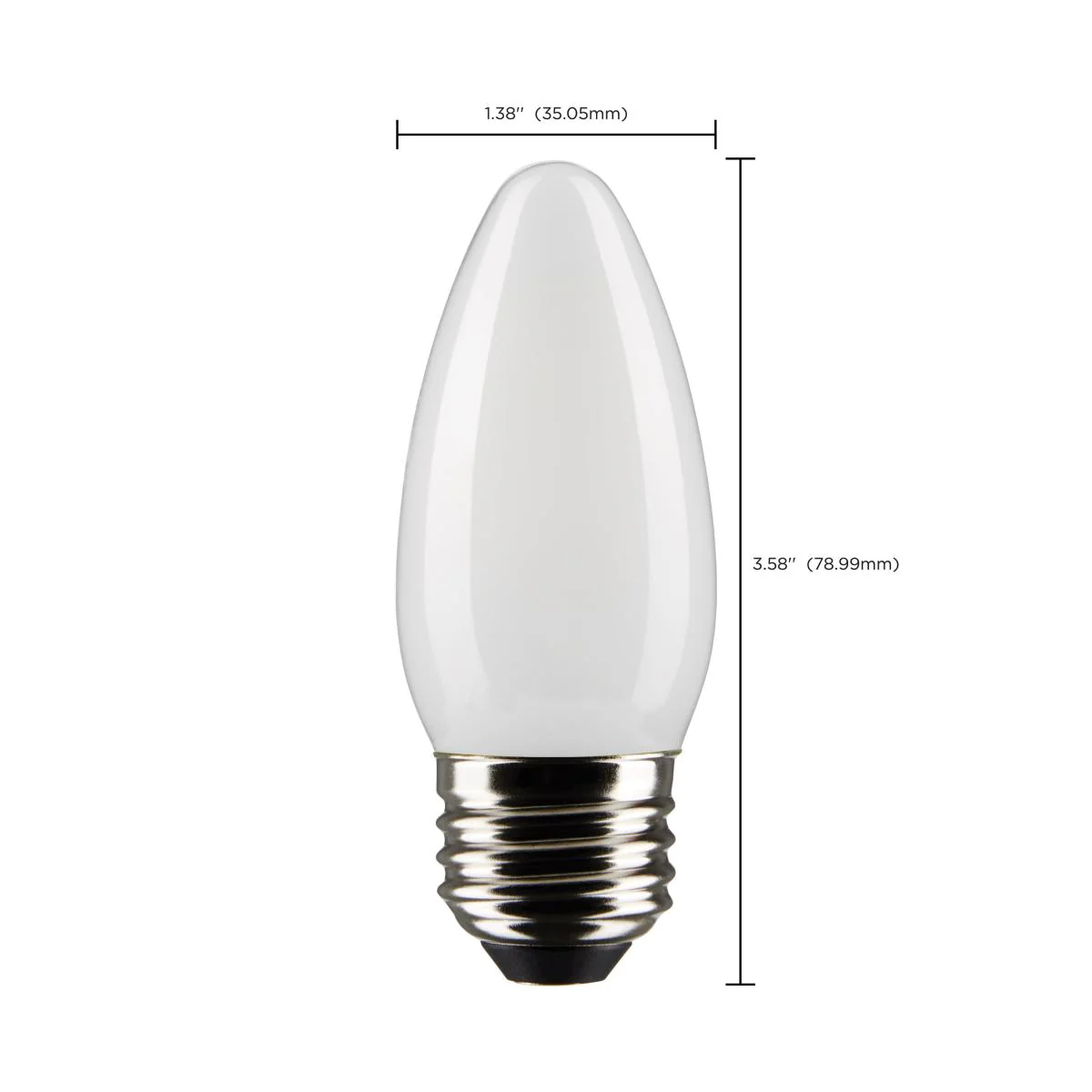 2Pk - Satco 5.5w B11 LED E26 Medium Base 5000K 120v Frosted Finish Bulb - Image 7