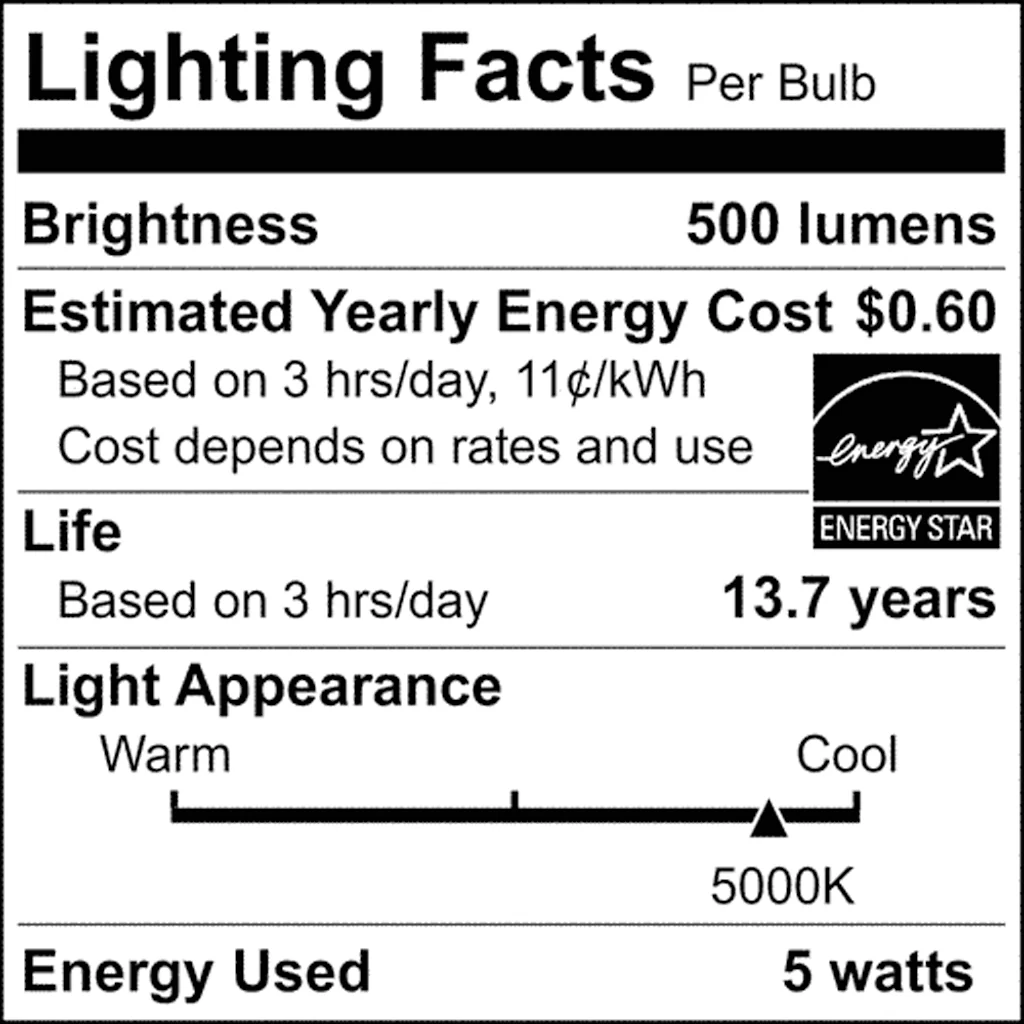 2Pk - Satco 5.5w B11 LED E26 Medium Base 5000K 120v Frosted Finish Bulb - Image 8
