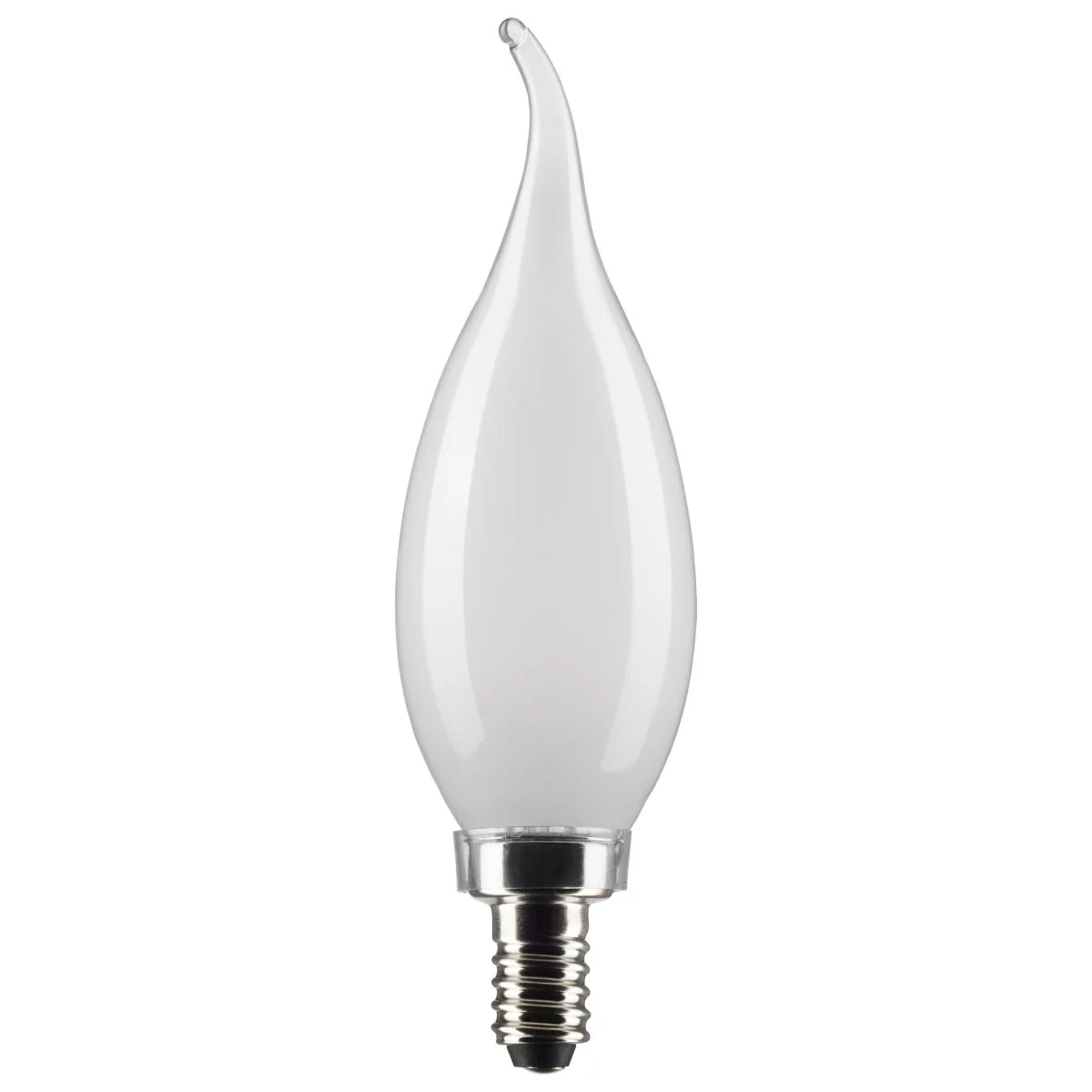 2Pk - Satco 5.5w CA10 LED E12 Candelabra Base 5000K 120v Frosted Finish Bulb