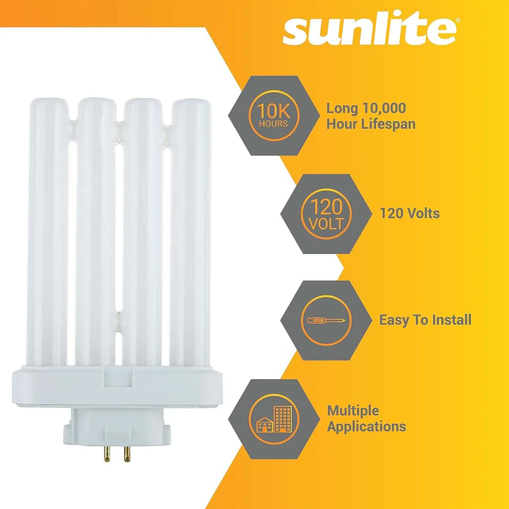 2Pk - Sunlite 27w FML 4-Pin Quad Tube Plug-In 6500K Compact Fluorescent Lamp - Image 3