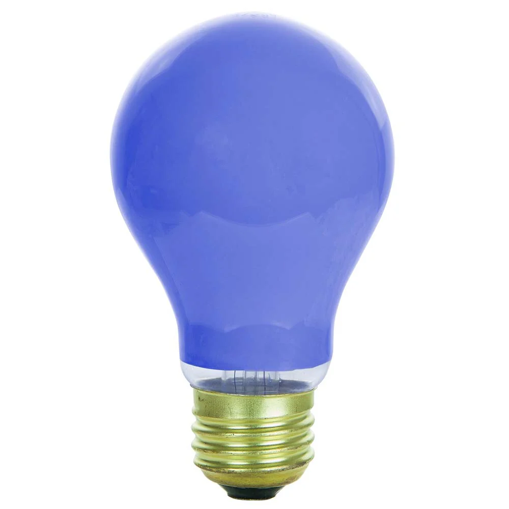 2Pk - Sunlite 40w A19 120v E26 Medium Base Ceramic Blue Colored Light Bulb - Image 2