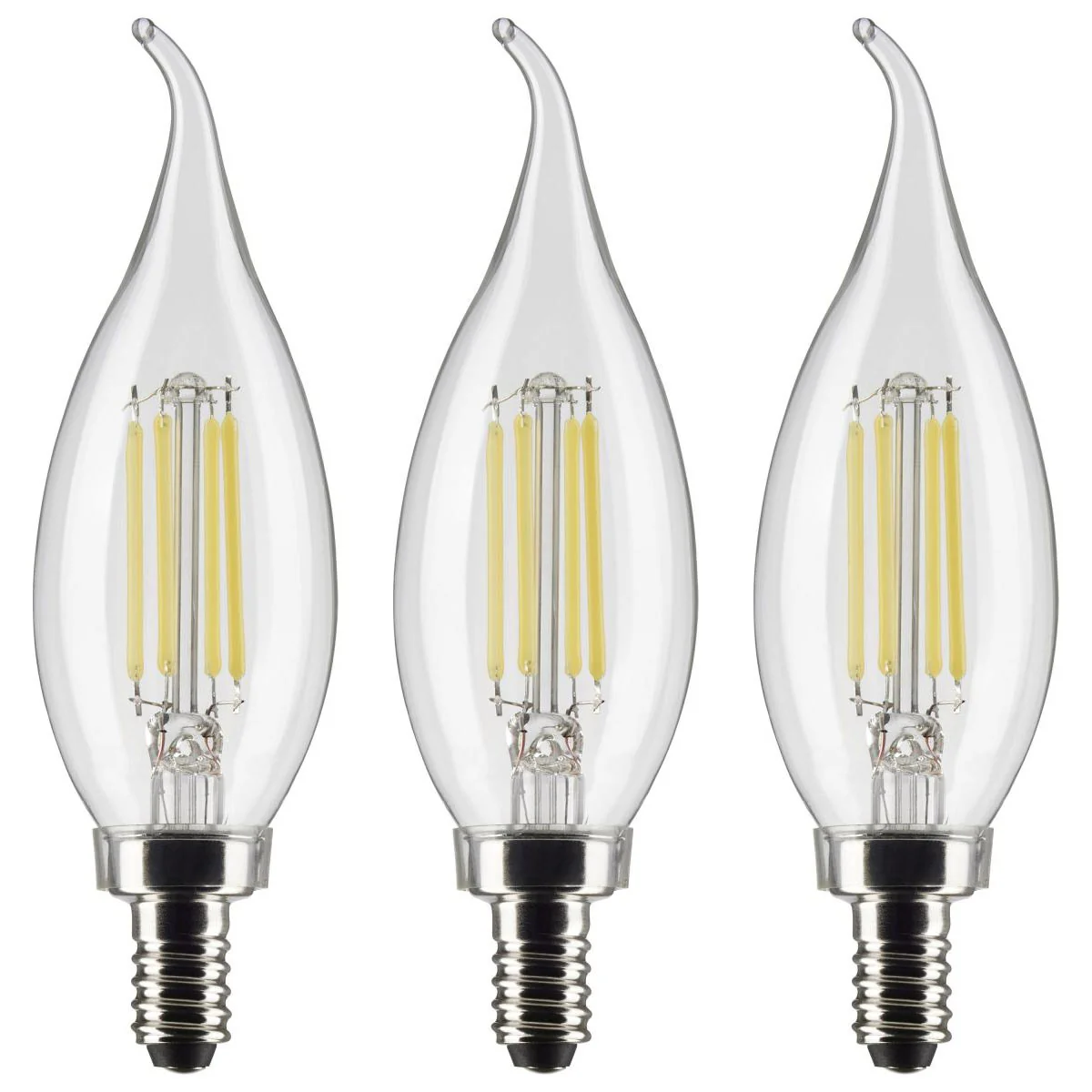 3 Pack - 4.5w CA11 LED E12 Candelabra base 2700K Soft White Bulb