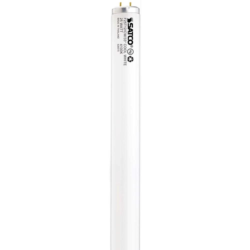 30PK - Satco 25w 33-in T12 Medium Bi-pin G13 Base Fluorescent Tube
