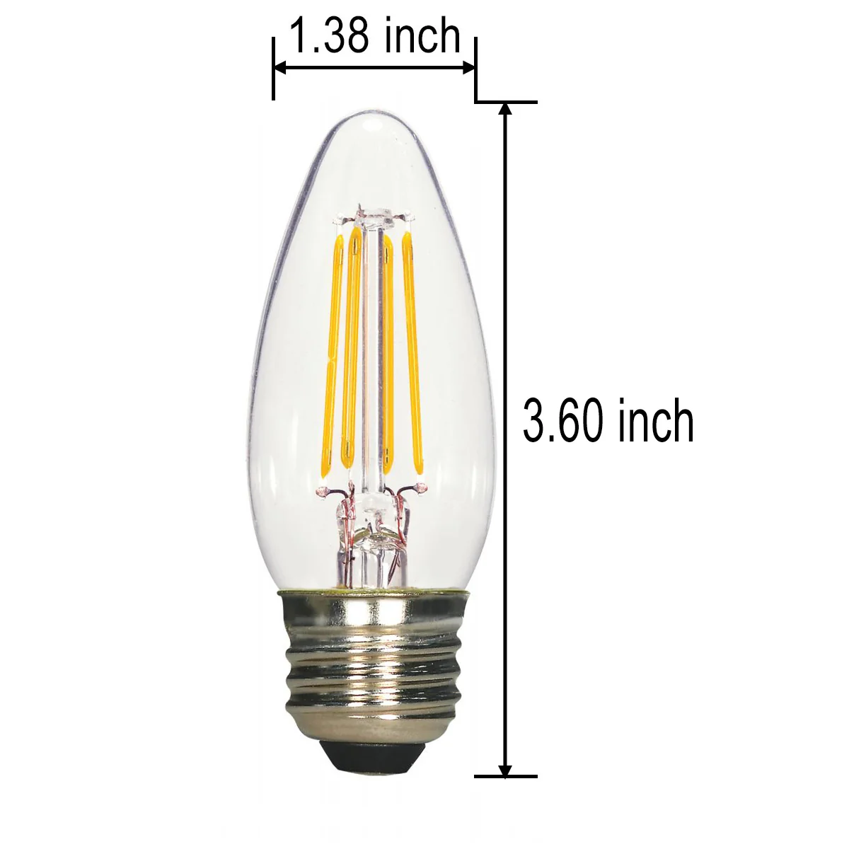 3PK - 4.5w B11 Candle LED 2700K Medium Base Non-Dimmable - 40w equiv - Image 2