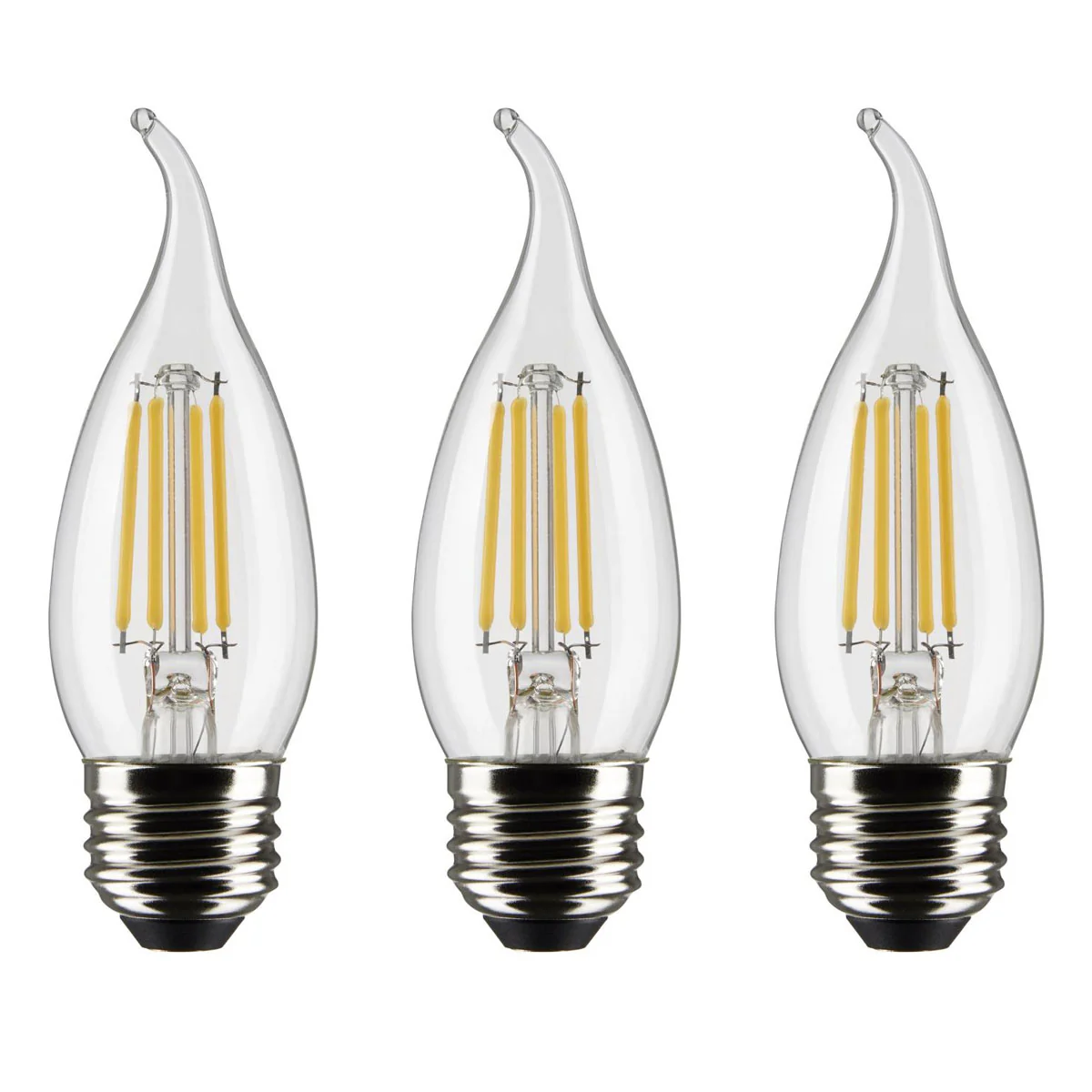 3PK - 4.5w CA11 Candle LED 2700K Medium Base Non-Dimmable - 40w equiv