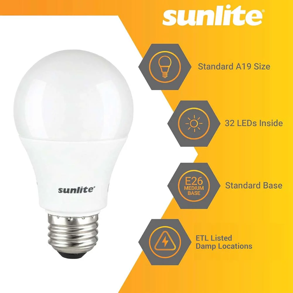3Pk - Sunlite 15w A19 LED 1500Lm E26 Base 3000K Warm White Bulb - 100w equiv - Image 3