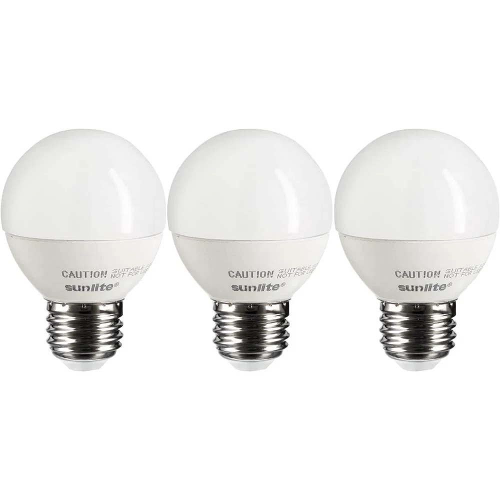 3Pk - Sunlite 5w LED Globe Frosted E26 Base 2700K Bulb - Warm White