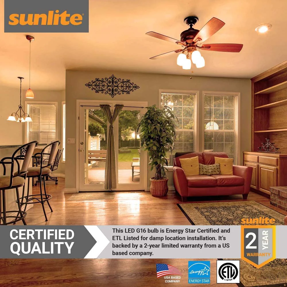3Pk - Sunlite 5w LED Globe Frosted E26 Base 2700K Bulb - Warm White - Image 5