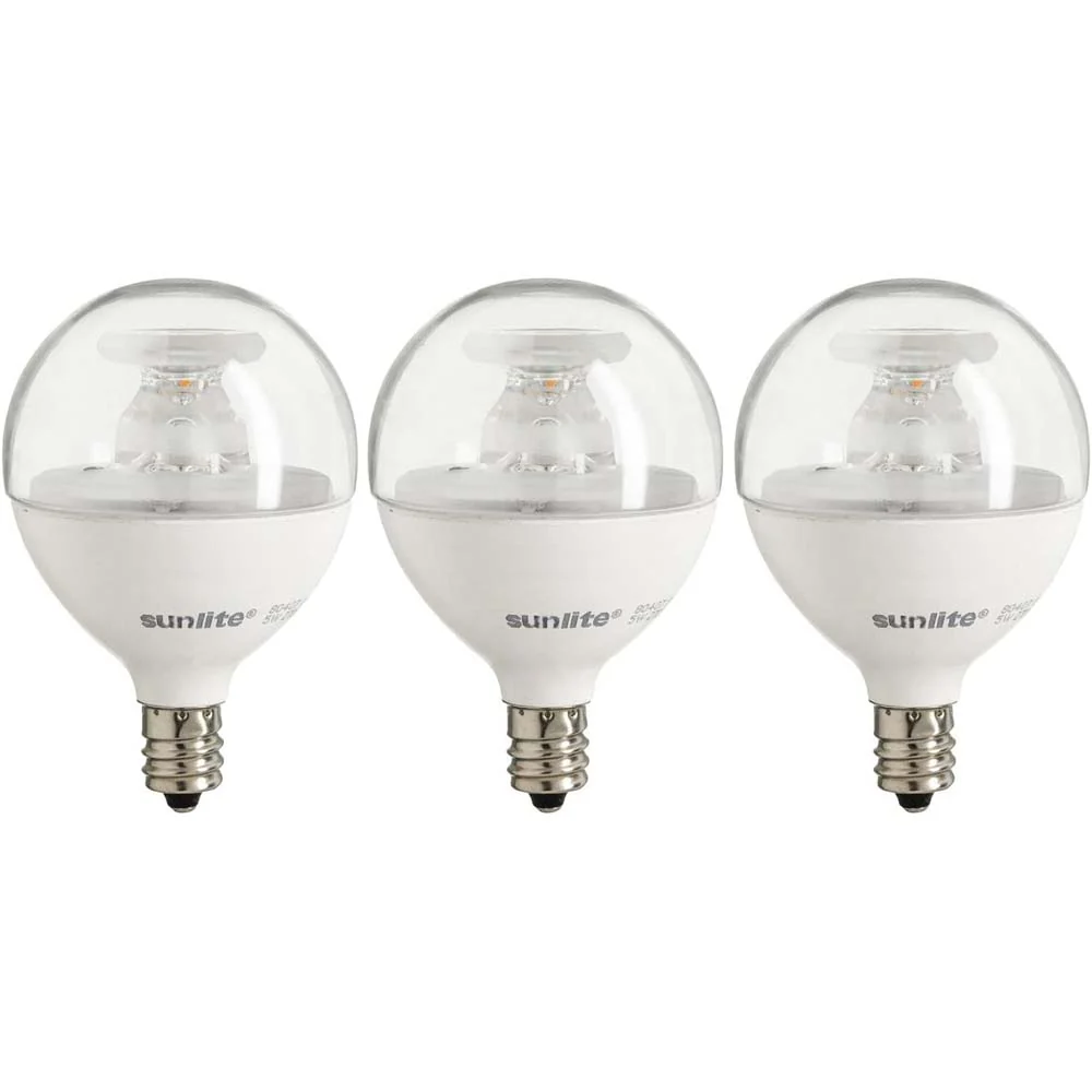 3Pk - Sunlite LED Globe G16.5 5W Clear E12 Base 2700K Bulb - Warm White