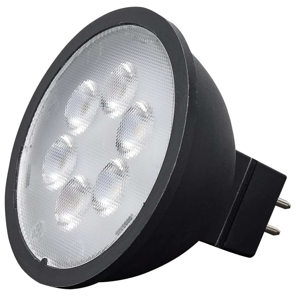 4.5W 12v MR16 LED 5000K GU5.3 Base 360LM Flood 40D Black Finish Bulb