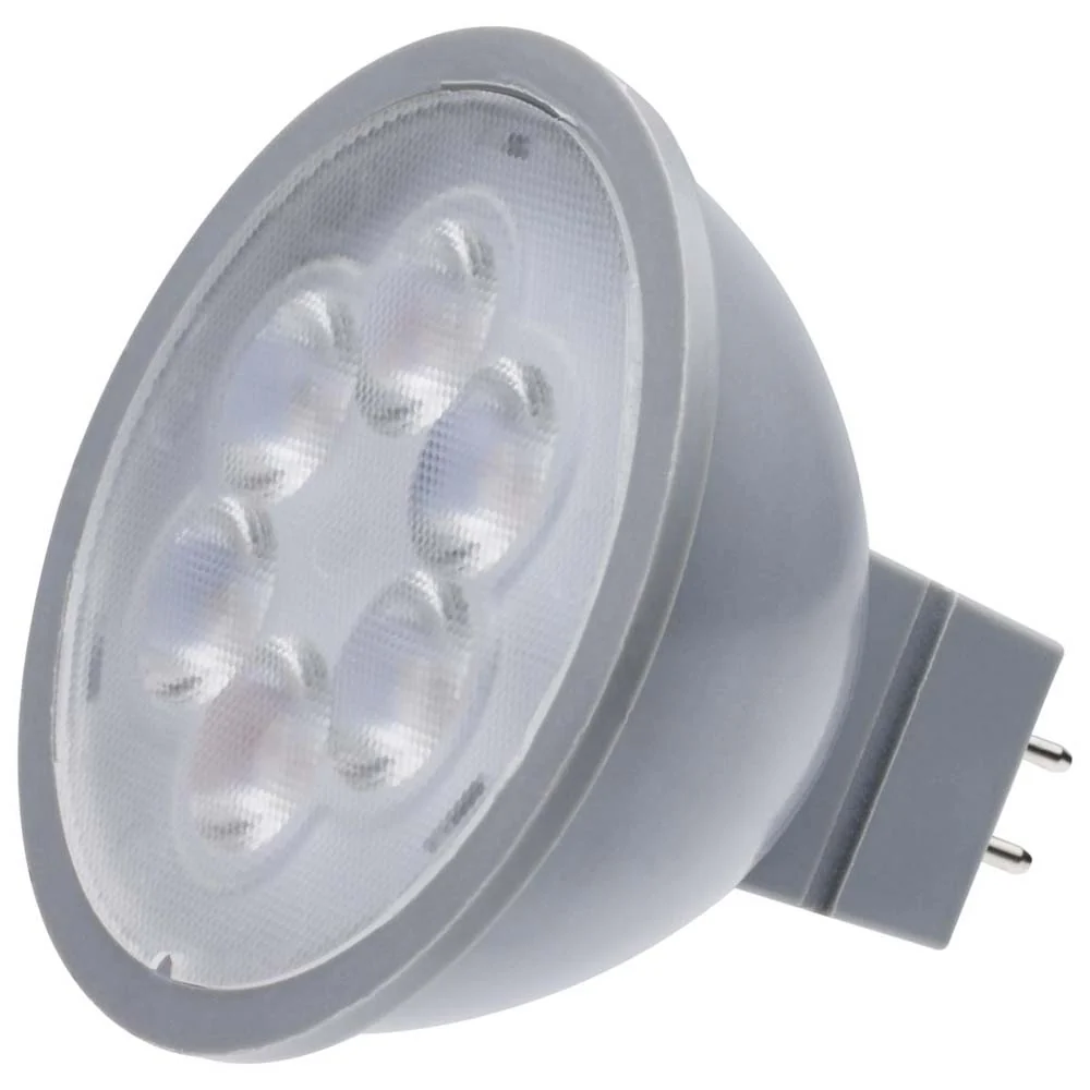 4.5W  12v MR16 LED 3000K Flood 40d 360LM GU5.3 Base Silver Finish Bulb