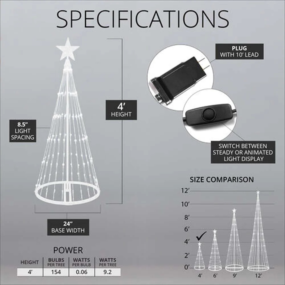4-ft. Blue LED Animated Outdoor Lightshow Christmas Tree - Image 3