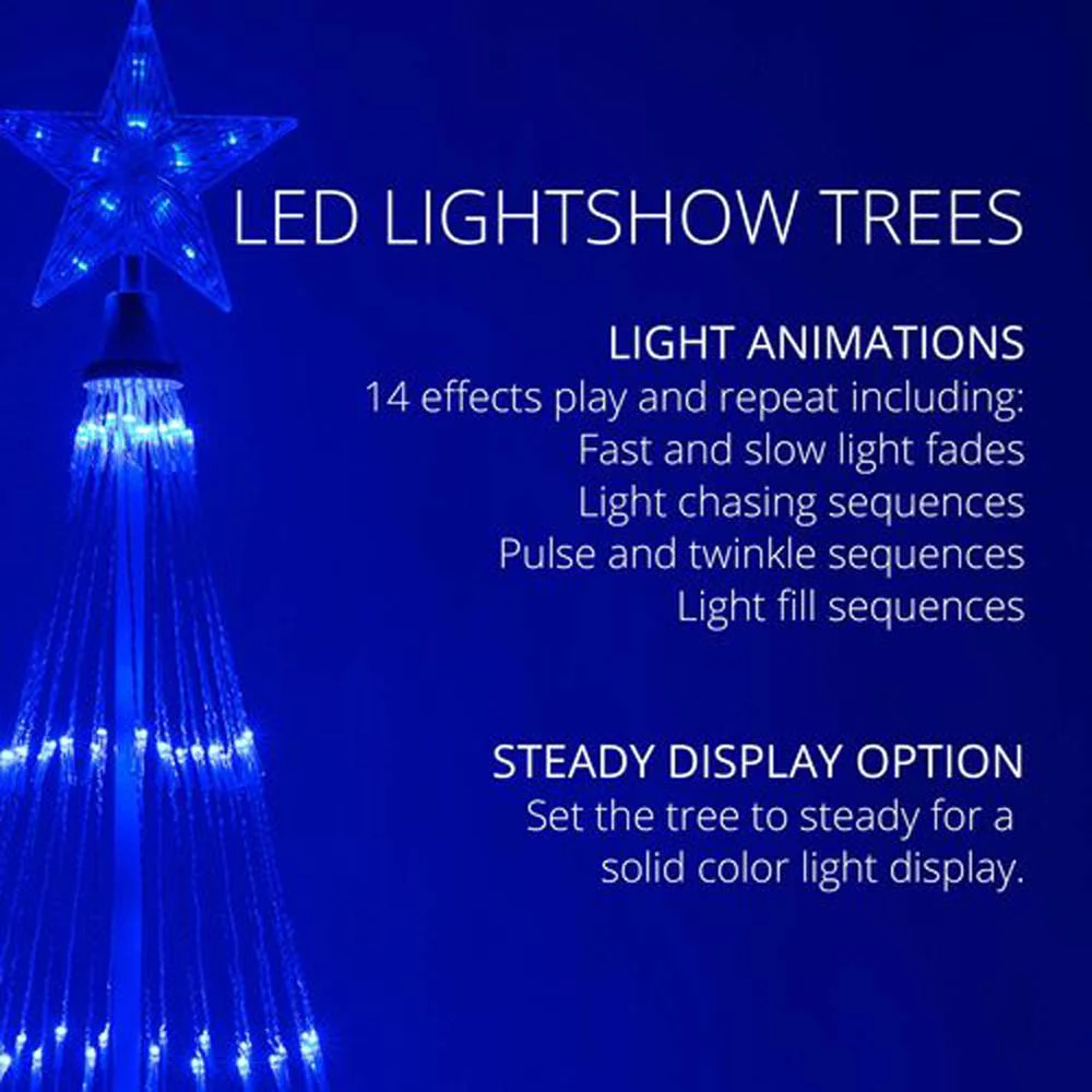 4-ft. Blue LED Animated Outdoor Lightshow Christmas Tree - Image 4