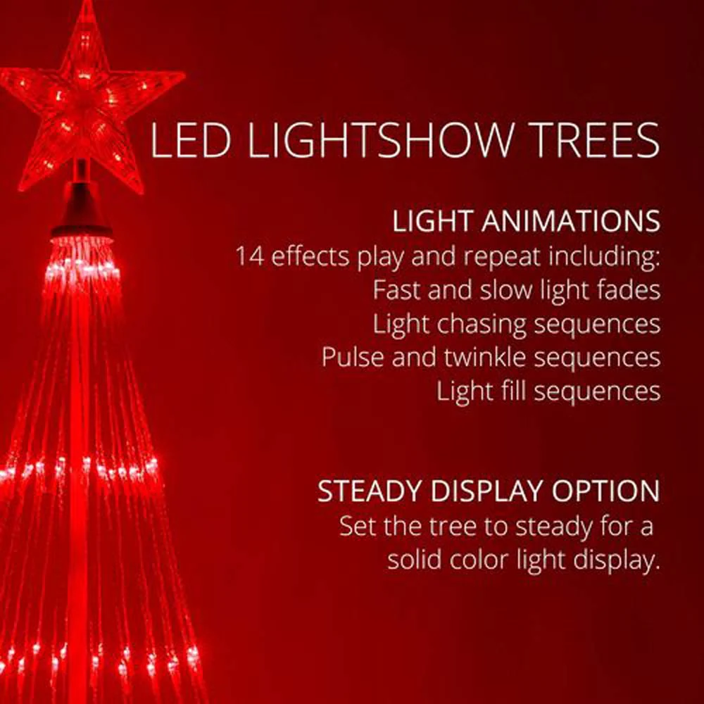 4-ft. Red LED Animated Outdoor Lightshow Christmas Tree - Image 4