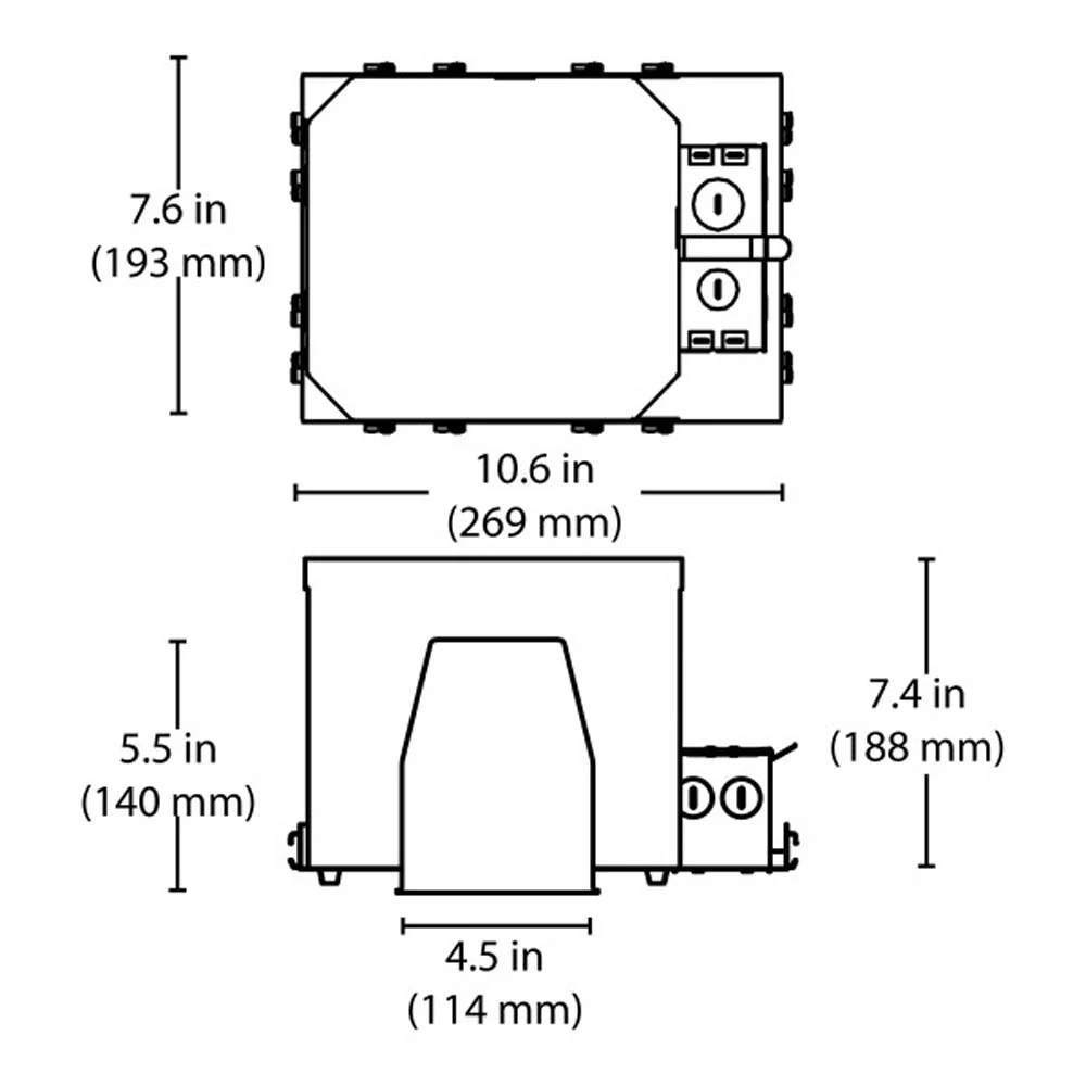 4 in. Fire Rated New Construction Recessed Housing with Edison Base - Image 2