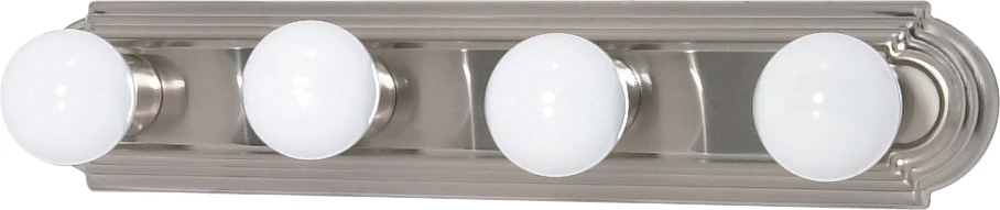 4-Light Wall Mounted Vanity & Wall Light Fixture in Brushed Nickel Finish