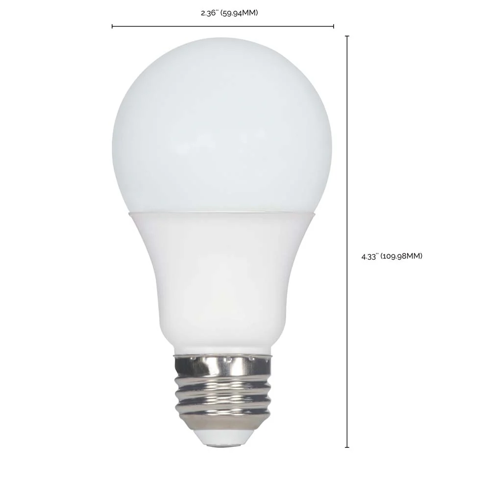 4Pk - Satco 9.5w A19 LED Frost 5000K Medium Base 220 deg. Beam Angle 120v - Image 4