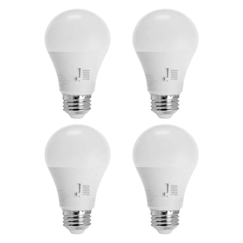 4Pk - Sunlite 15w A19 LED 5CCT Selectable 1600LM E26 Base Bulb - 100W Equiv