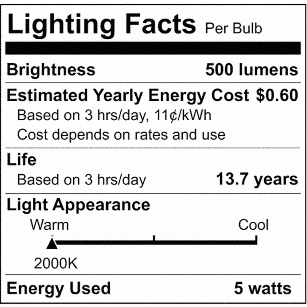 5.5W T14 LED Clear Medium Base 2000K 500 Lumens 120v - Image 9